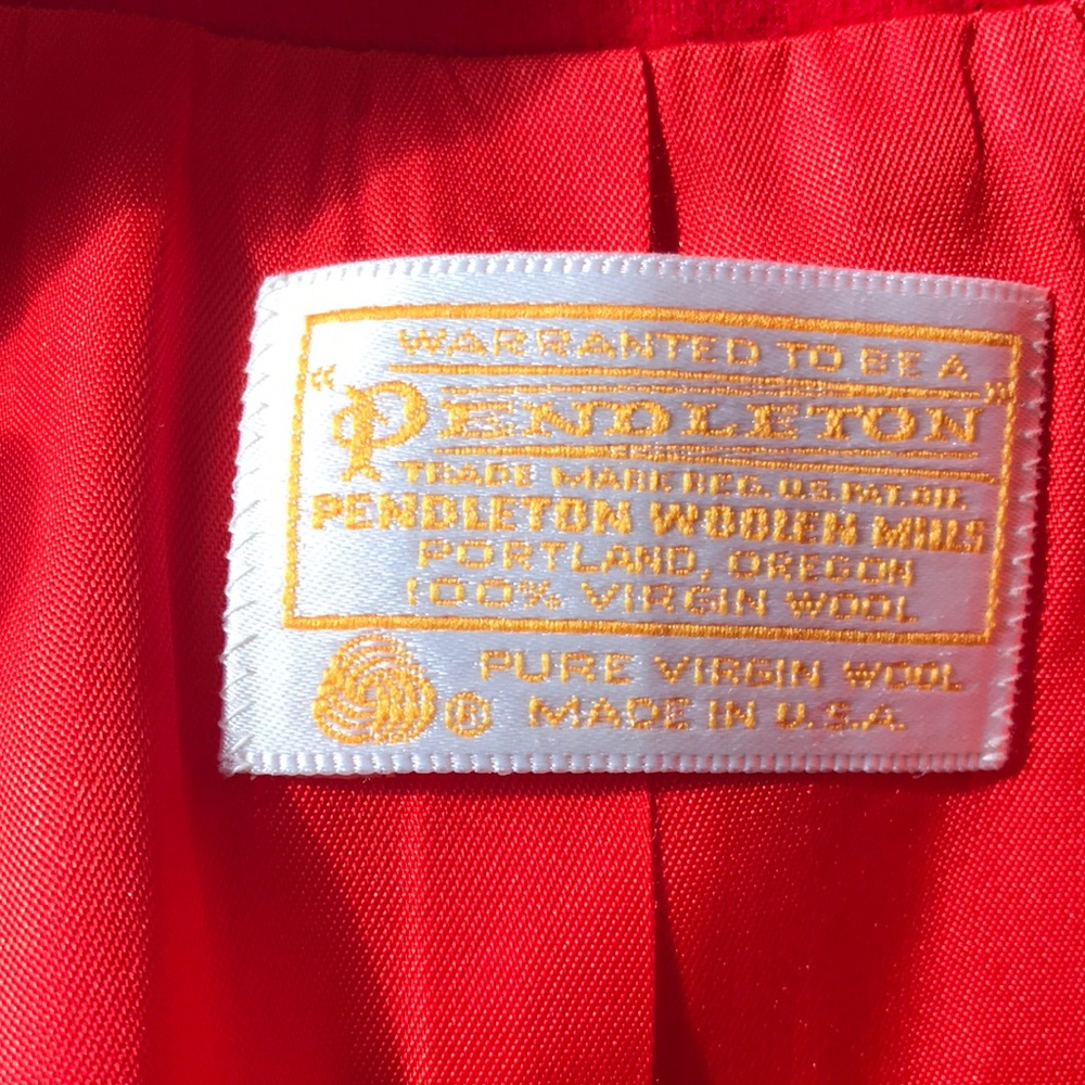Vintage Pendleton Red Wool One Button Blazer - image 8